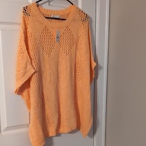 Cato Peach Open-Knit Women's Sweater